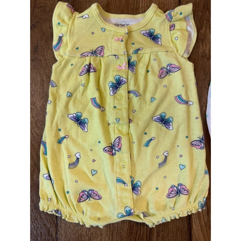 Baby Girl Summer 0/3 Months 1 Piece Outfits Lot Bundle Rompers Carter's Seahorse
